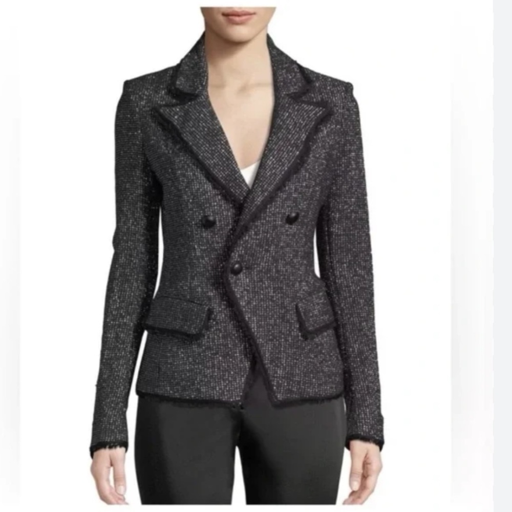 Veronica Beard Black Metallic Tweed Blazer NWOT